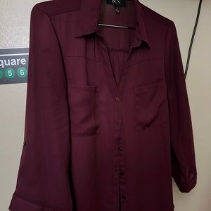 Long sleeve burgundy shirt